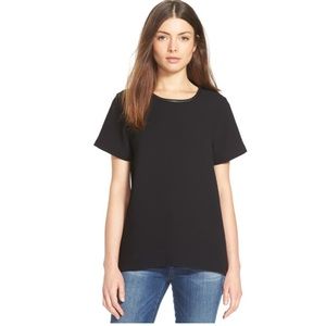 Madewell Leather Trim Tailored Tee